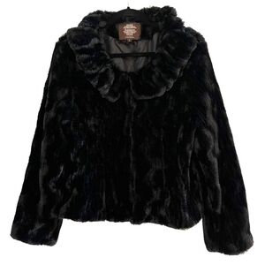 ANTHROPOLOGIE SOLITAIRE Black Soft & Light Faux Fur Short Jacket Size Large
